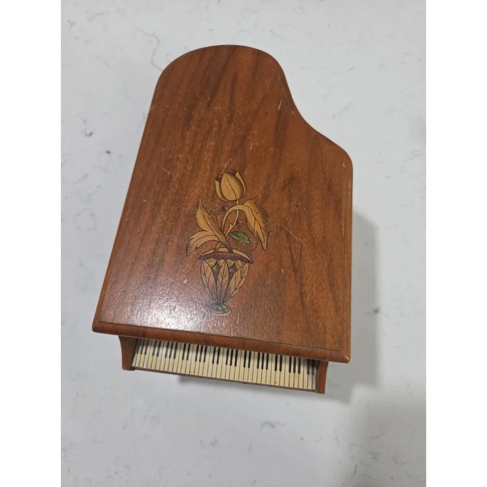 Vintage Swiss Grand Piano Music Box Music Southern Rose Working